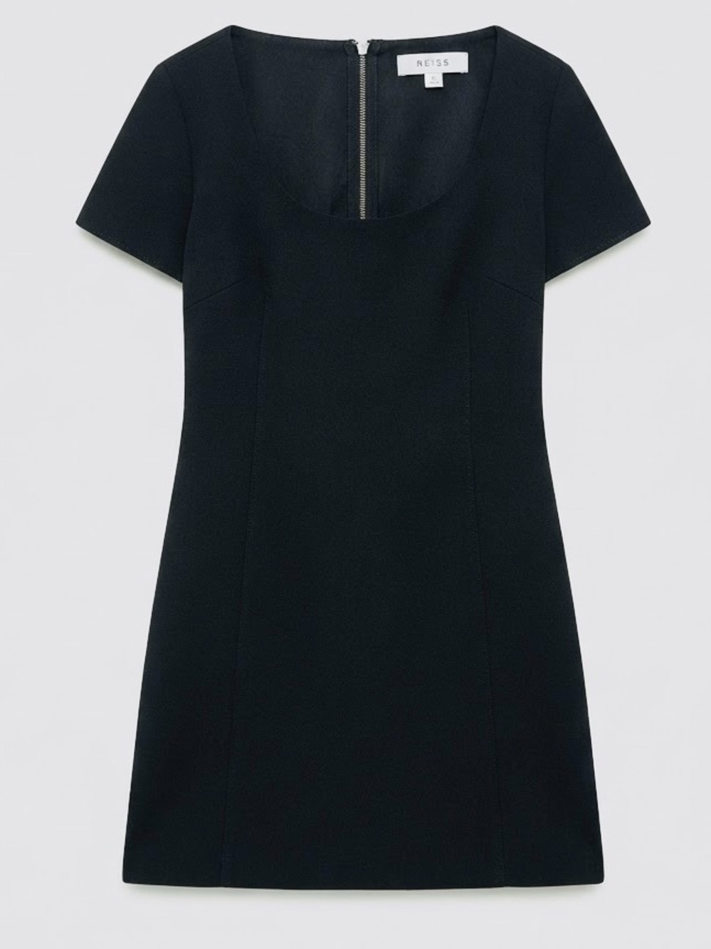 Zara| Classic Black Minimalist Short Sleeve Mod Mini Dress Sz S